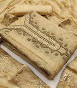 Beige hand embroidery chanderi salwar