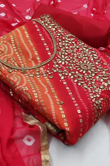 Multicolor hand embroidery cotton salwar