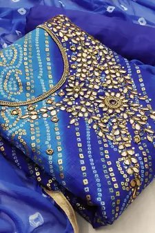 Multicolor hand embroidery cotton salwar