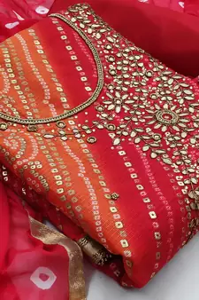 Multicolor hand embroidery cotton salwar