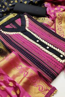 Pink hand woven cotton salwar