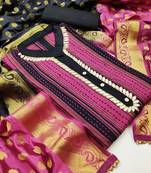Pink hand woven cotton salwar