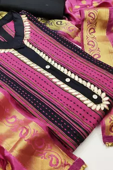 Pink hand woven cotton salwar