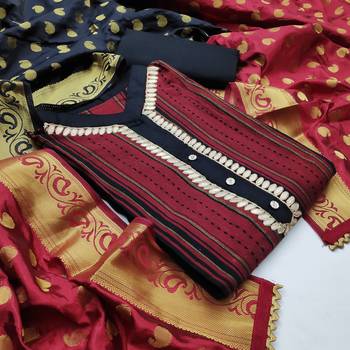 Magenta hand woven cotton salwar 1