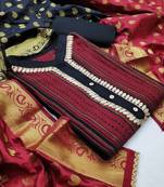 Magenta hand woven cotton salwar