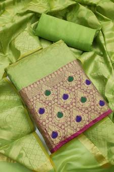 Green jacquard  salwar