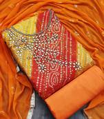 Multicolor hand embroidery cotton poly salwar