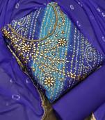 Multicolor hand embroidery cotton poly salwar