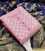 Pink hand embroidery cotton salwar