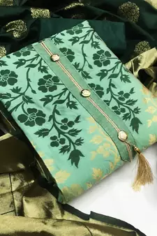 Light-green jacquard  salwar