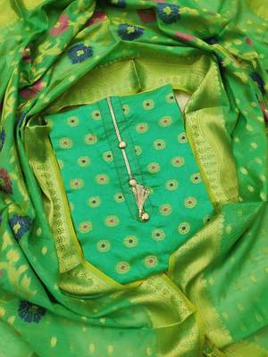 Green jacquard salwar 2