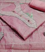 Pink hand embroidery chanderi salwar