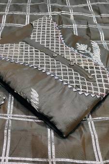 Grey hand embroidery chanderi salwar