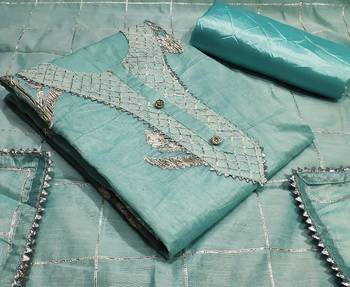 Sea-green hand embroidery chanderi salwar 2