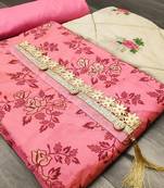 Pink embroidered chanderi salwar