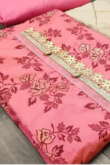 Pink embroidered chanderi salwar