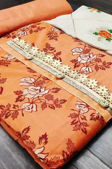 Peach embroidered chanderi salwar