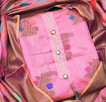 Pink jacquard salwar 2