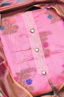 Pink jacquard salwar