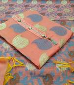 Peach jacquard salwar