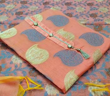 Peach jacquard salwar 2
