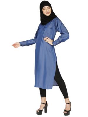 Full sleeves denim kurti  3