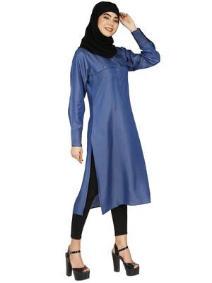 Full sleeves denim kurti  4