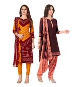 Pack of 2 Synthetic Printed Unstitched Dress Material Combo