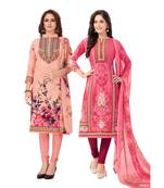 Pack of 2 Synthetic Printed Unstitched Dress Material Combo