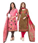 Pack of 2 Synthetic Printed Unstitched Dress Material Combo