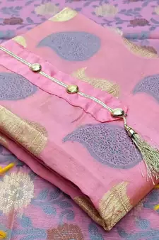 Light-pink jacquard salwar