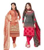Pack of 2 Synthetic Printed Unstitched Dress Material Combo