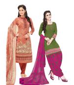 Pack of 2 Synthetic Printed Unstitched Dress Material Combo