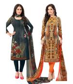 Pack of 2 Synthetic Printed Unstitched Dress Material Combo
