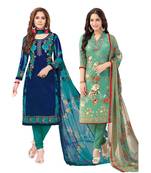 Pack of 2 Synthetic Printed Unstitched Dress Material Combo