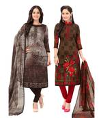 Pack of 2 Synthetic Printed Unstitched Dress Material Combo