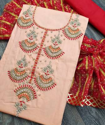 Baby-pink hand embroidery cotton salwar 2
