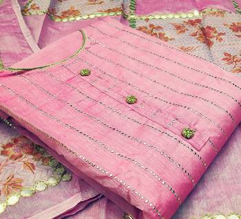 Pink hand embroidery chanderi salwar 2