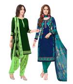 Pack of 2 Synthetic Printed Unstitched Dress Material Combo