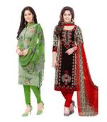Women's multicolor crepe printed Unstitched Dress Material Combo pack of 2