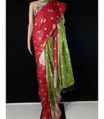 multicolor Cotton tie and dye handloom saree with blouse