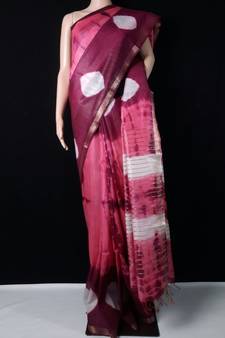 multicolor Cotton tie and dye handloom saree with blouse