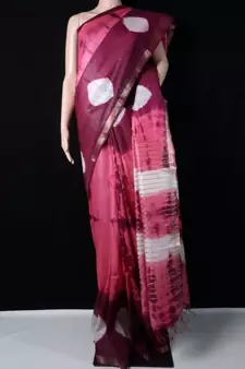 multicolor Cotton tie and dye handloom saree with blouse