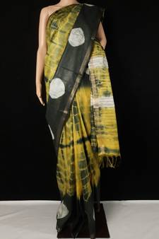 multicolor Cotton tie and dye handloom saree with blouse
