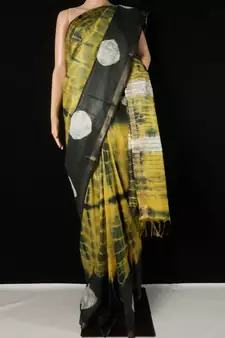 multicolor Cotton tie and dye handloom saree with blouse