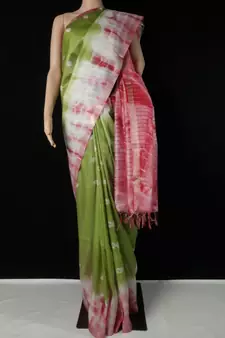 multicolor Cotton tie and dye handloom saree with blouse