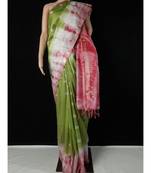 multicolor Cotton tie and dye handloom saree with blouse
