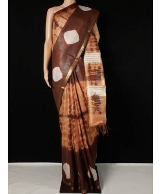 multicolor Cotton tie and dye handloom saree with blouse 1