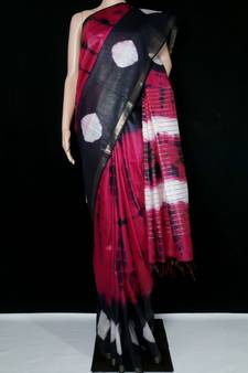 multicolor Cotton tie and dye handloom saree with blouse