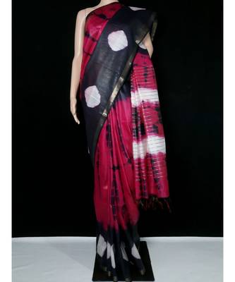 multicolor Cotton tie and dye handloom saree with blouse 1